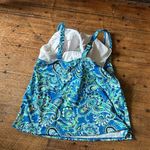 Lands' End blue & green paisley 16W vacationcore tankini top Photo 1