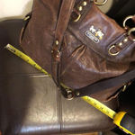 Coach Vintage  Madison Large Brown Leather Satchel Rear Zipper Pocket Bag 12935 Photo 7