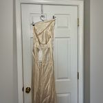 Shona joy La Lune Asymmetrical Bias Cowl Midi Dress in Cream Photo 5