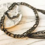 Guess Chain Necklace Gunmetal Multilayer Chain Link Edgy Statement Goth Metal Photo 2