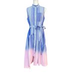 Derek Lam Derek 10 Lam Crosby Dress Size 6 Pink Blue Dip-Dye Ombré Midi Shirtdress Preppy Photo 2