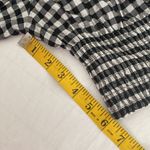 ZARA crop top 3/4” sleeves on/off shoulder gingham print embroidered Sz SM NWT Photo 1