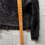 Search for Sanity Fuzzy Eyelash Knit Cropped Sweater Small Black Cozy Clubwear Photo 6