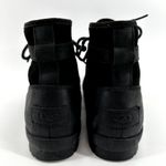 UGG  Greda Waterproof Duck Boots Lace Up Suede Leather Heeled Winter Black 9.5 Photo 5