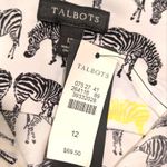 Talbots  Tank Top Womens 12 Zebra Print Sleeveless Shirt Button Down Collar NEW‎ Photo 2