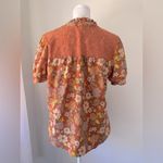 Faith and joy  Orange Floral Print Short Sleeve Blouse Photo 5