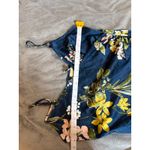 Lulus NWOT Large Remarkable Entrance Navy Blue Floral Print Satin Midi Dress Photo 5