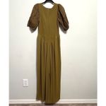 Free People NEW  Temperley Jumpsuit Khaki Green Puff Sleeve Sm Goblincore Fairy Photo 3