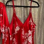 Cacique  Lane‎ Bryant Red Floral Satin Robe Slip Nightgown Set 18/20 2X Photo 5