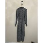 Reformation  Maxi Dress Size 12 Black White Floral Long Sleeve High Neck Cute Photo 8