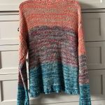 Twisted Angels Women’s Colorblock Boho Rainbow Ombré Knit Sweater Photo 3