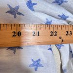 Zac and Rachel  White Blue Star Print Button Down Shirt Womens L Lightweight Fabric Photo 1