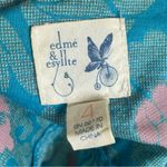 Anthropologie  Edme &‎ Esyllte Tank Top Turquoise Salmon Floral Sz 4 Empire Waist Photo 2