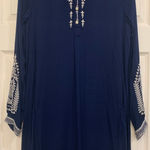 Johnny Was  Workshop Navy Embroidered Small Tunic.                         2868-R Photo 0