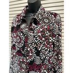 Christopher & Banks Black/Brown/Burg Medallion Jacket Zip Up Pockets Size M Photo 2