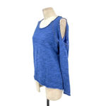 Nation Ltd Clara Cold Shoulder Sweatshirt Top Blue Size Small Photo 3
