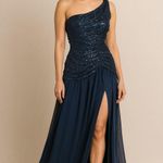 Hello Molly NWT - Navy Blue Sequined Gown - Size M Photo 0