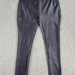 Serra Womens Faux Leather Leggings XL Black Metallic Stretch Skinny Slim Fit New Photo 1