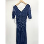 Betsy and Adam Dress Size 4 Blue Maxi Gown Sequined V Neck Short Sleeve NEW Photo 3