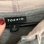 Torrid  Knit Zip Up Hoodie Pink Gray Raglan Size 2 XXL Photo 4