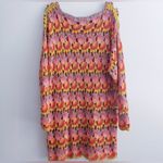 Free People  Little Fan Crochet Striped Beach Cover Up Sweater M/L great conditio Photo 3