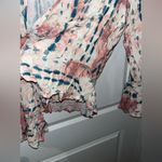 Given Kale Rustic Western Cowgirl Tie Front CropTop Plunging Neckline Peplum SzS Pink Photo 12