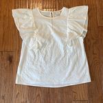 A New Day  white ruffled sleeve popover top small Photo 2