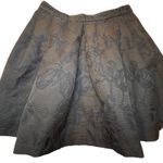 Banana Republic Black Textured Rose Brocade Fit and Flare Skirt Pleated 12 Photo 3