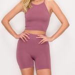 Kimberly C Ribbed Tank Bike Short Set Mauve Size Small Photo 0