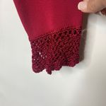 Joseph A Y2K  Red Crochet Trim Cardigan Sz Medium Front tie Photo 7