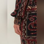 Farm Rio snake scarves pleated shirt XS Oversized Seersucker Graphic Top Photo 3