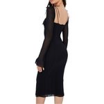 House Of CB  Ophelia Plus Cup Cut Out Long Sleeve Black Midi Dress L+ 14-16 Photo 1