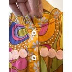 Celia B Lobelia Dress XS Multicolor Floral Midi Pom Pom Trim Boho Orange Photo 5