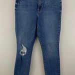 Good American Navy Wash High Waisted Good Waist Distressed Knee Skinny Jeans Photo 2