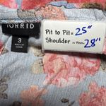 Torrid  Floral Print Blouse Smocked Waist‎ Tie Back Plus Size Top 3 Photo 2