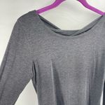 Athleta Womens Long Sleeve Shirt Pullover Cutout Back Stretch Gray Size XS Photo 2