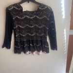 Dolce Vita Black Lace Peplum Top Size L Photo 5