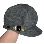 Betmar Hat Women’s Wool Cap Gray Faceted Rhinestones one size Newsboy Baker Cap Photo 0