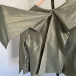 Y2K Sundays by Nubiano Olive Satin Blazer 16 Rhinestone Buttons Bow Back Green Photo 7