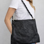 Brighton Elegant Black Embossed Shoulder Bag Photo 0