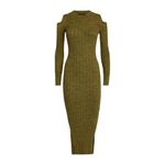 ALLSAINTS Daina Ribbed Cut Out 100% Merino Wool Sweater Midi Dress Large Photo 4