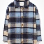 American Eagle AE Oversized Plaid Flannel Coat Photo 3