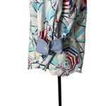 CHAPS  Womens L Button Up Shirt Nautical Preppy Umbrella Print Gingham Plaid Cuff Photo 2