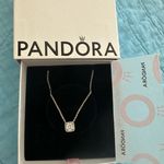 Pandora NIB Square Sparkle Halo Necklace Photo 2