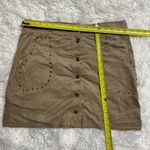 Wrangler Faux Suede Button Front Tan Mini Skirt L, Studded Western Rodeo Photo 1