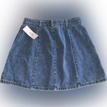 BDG Urban Outfitters Blue Denim A Line Mini Skirt Snap Button Front Pockets M Photo 3