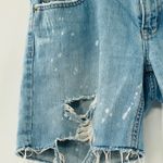 American Eagle Mid Rise Cut Off Raw Hem Short Distressed Bleached Tie Dye Size 6 Photo 3