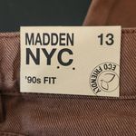 Madden NYC Wide Leg Brown Distressed Jeans NWT Size 13 High Photo 8