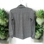 Trina Turk  100% Silk Shirt with a Black and White Geometric Print Size Small Photo 1