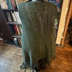 LuLaRoe  olive green fringe cozy O/S knit versatile shawl Photo 2
